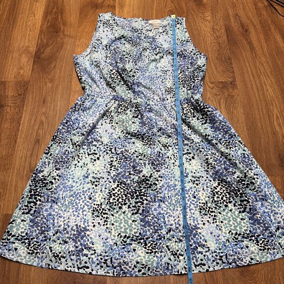 Ann Taylor LOFT Womens Blue Floral Prink Fit Flare A Line Dress Size Large - Picture 8 of 8